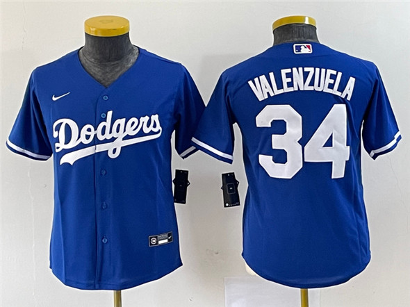 Youth Los Angeles Dodgers #34 Toro Valenzuela Royal Stitched Baseball Jersey